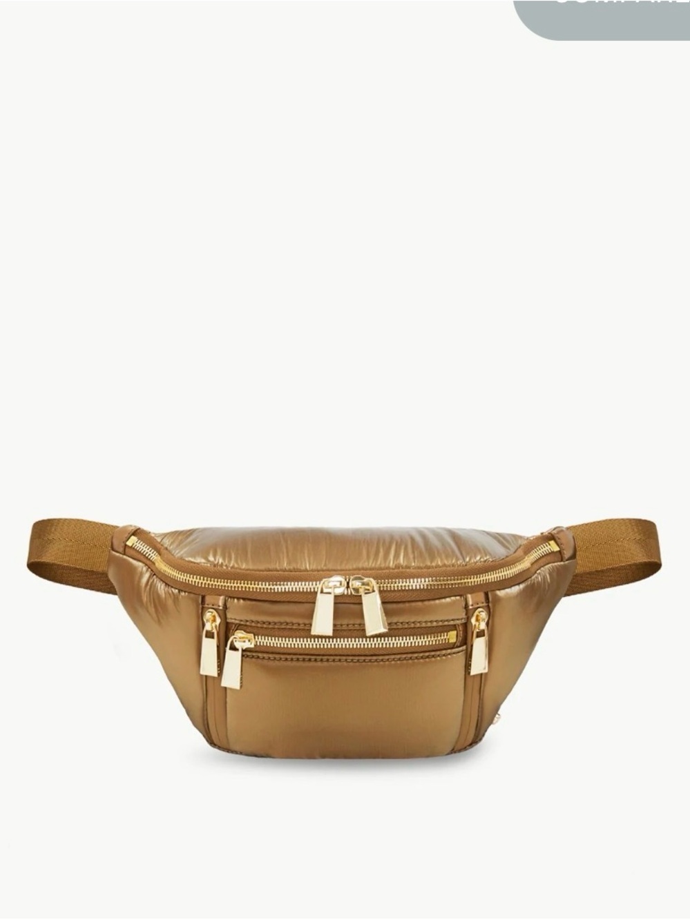 caraa Quilted Crossbody Belt Bag with Gold Hardware